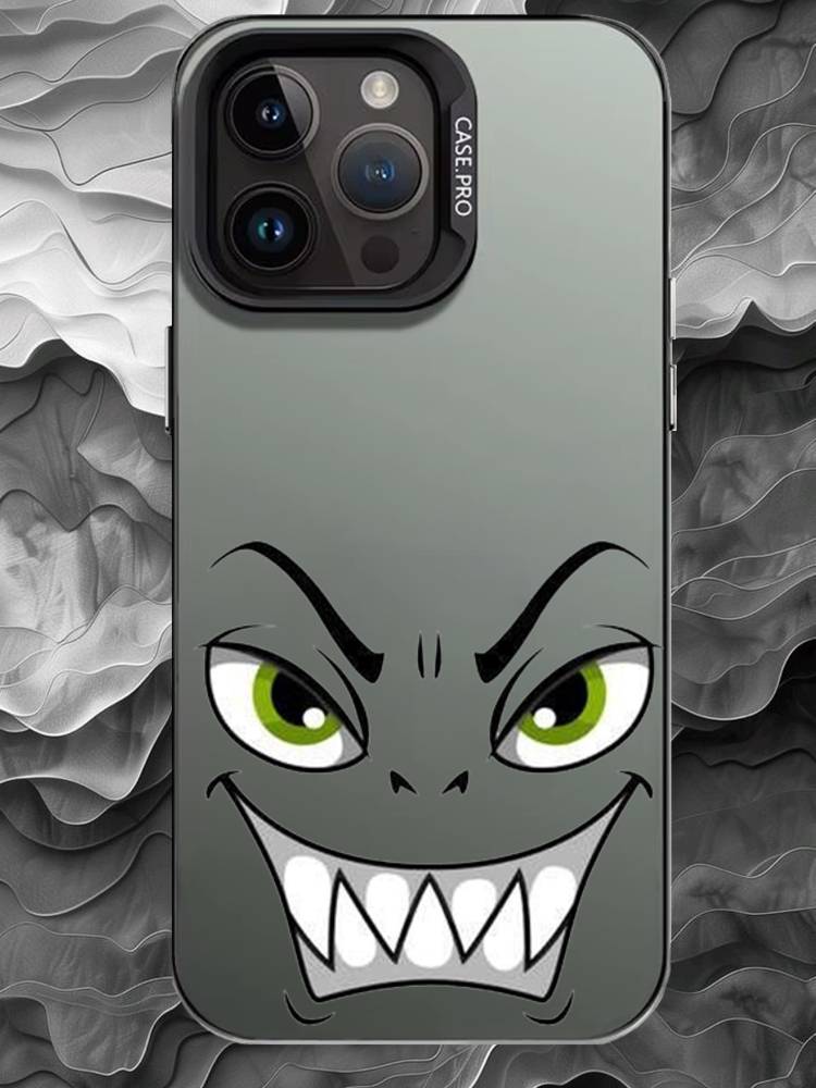 C-Cartoon expression Phone Case For iPhone 17 16 15 14 13 12 11 Pro Max Plus Silver Matte Black Cover
