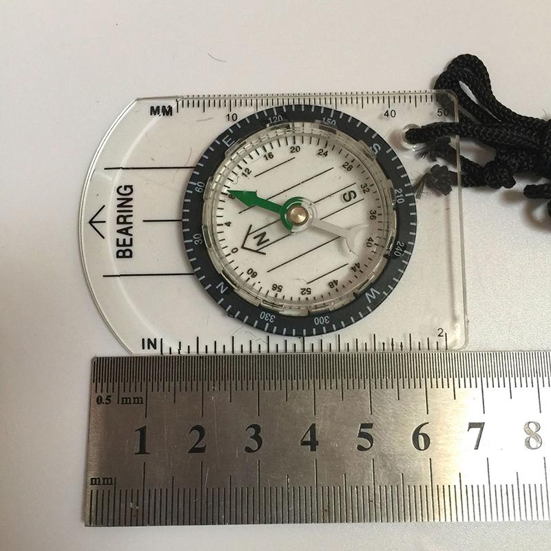 Outdoorcamping Hiking Transparent Plastic Compass Footprint Travel Compass Tool