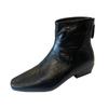 888-8 French 2025 new autumn and winter retro fashion boots rear zipper fleece thin thick heel short boots women