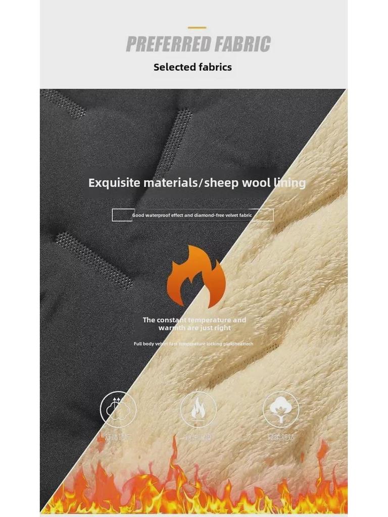 Herren Plüsch Winddichter Lammfellmantel, Verdickte Baumwolle, Große Größe, Vielseitig, Warme Winterjacke