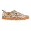 Lunar Womens/Ladies Evette Animal Print Leather Plimsolls