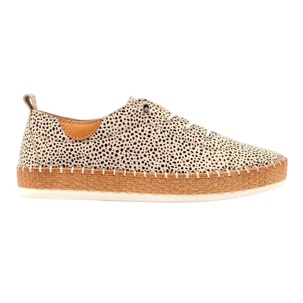 Lunar Womens/Ladies Evette Animal Print Leather Plimsolls