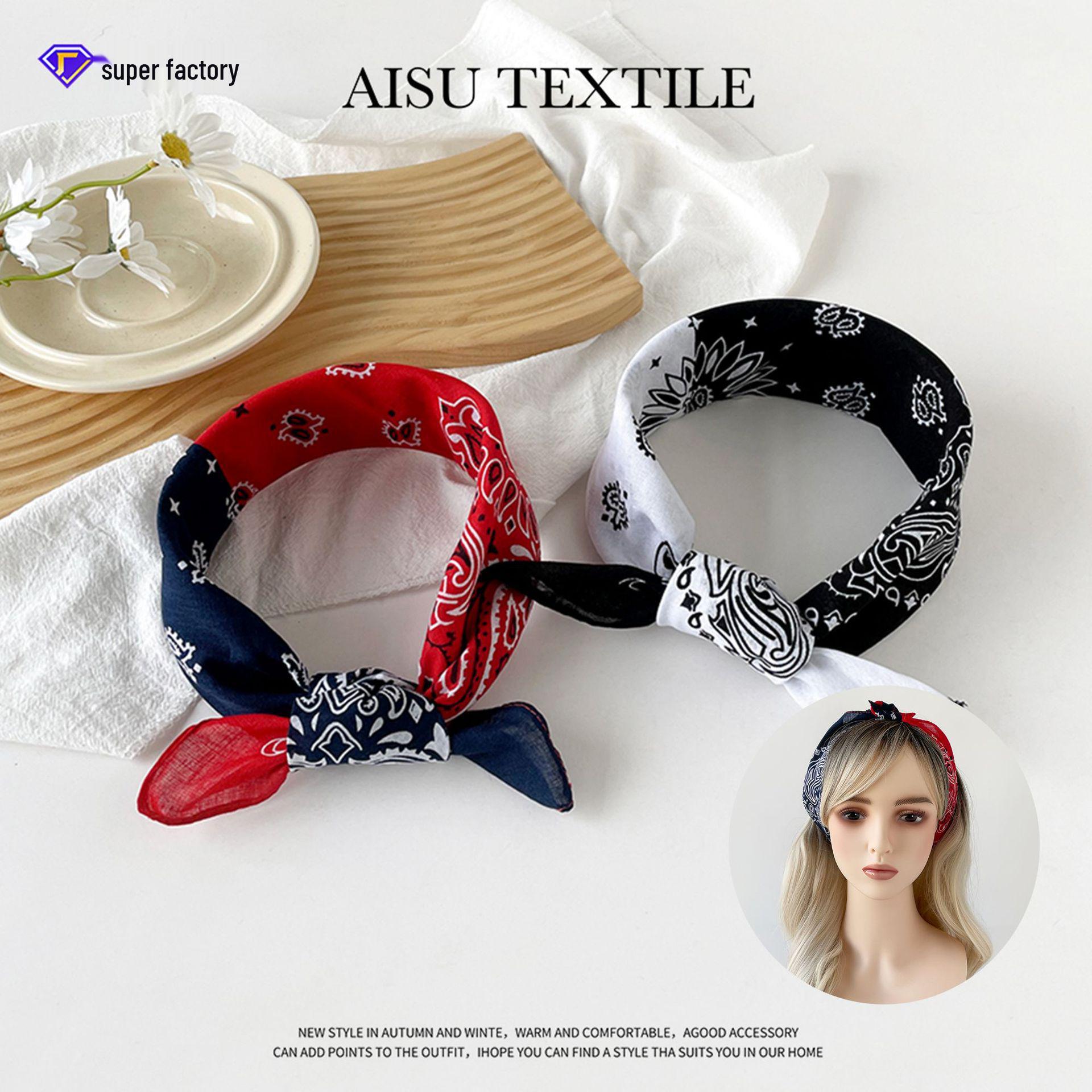 

50см Хлопково-льняной Маленький Квадратный Платок - Европейский Принт Кешью Универсальный Женский Шелковый Головной Платок 50x50cm