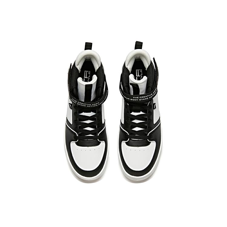 New Anta Anti Slip Wear Resistant High Top Skateboard Shoes Men's Black White 91948061-4