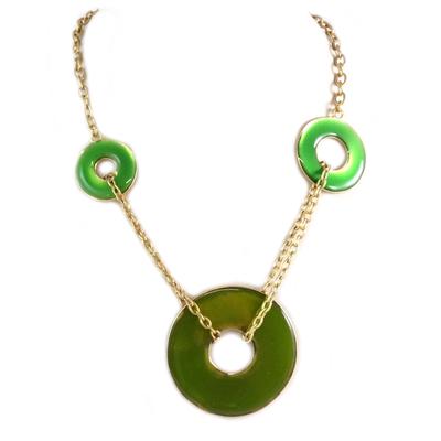 [Q7836] - Golden Green 'Nora' Designer Necklace - 5.5 Cm