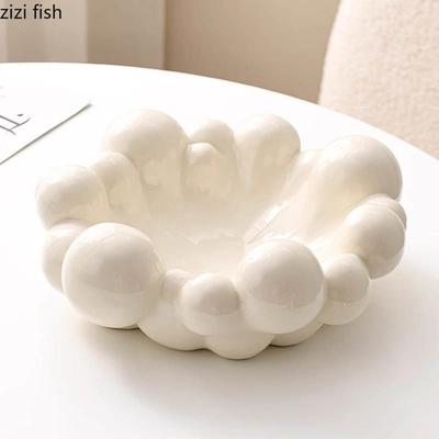 Kreatywny ceramiczny talerz na owoce w jednolitym kolorze, salon, stolik do herbaty, talerz na przekąski, talerz na suszone owoce, talerzyki na cukierki, domowa zastawa stołowa