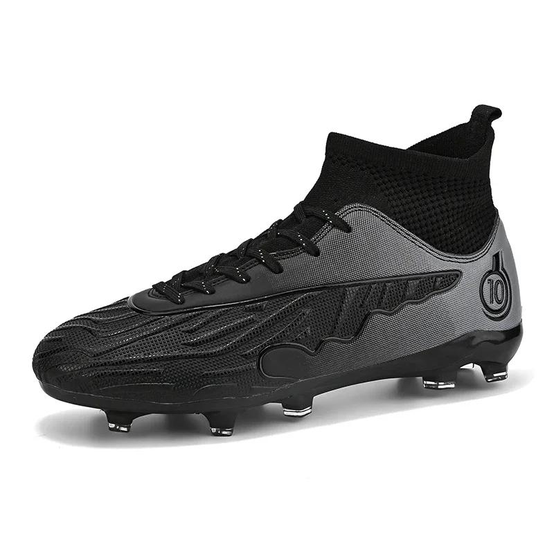 Professional Unisex Soccer Shoes Spikes Long Spikes Ankle Soccer Boots Outdoor Turf Soccer Shoes EU Size 33-46 Futsal Shoes