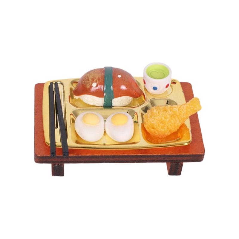 

Handcrafted Miniature Burger Sushi and Chicken Accessories for 1/12 Dollhouses Scale Suitable for Toy Photography