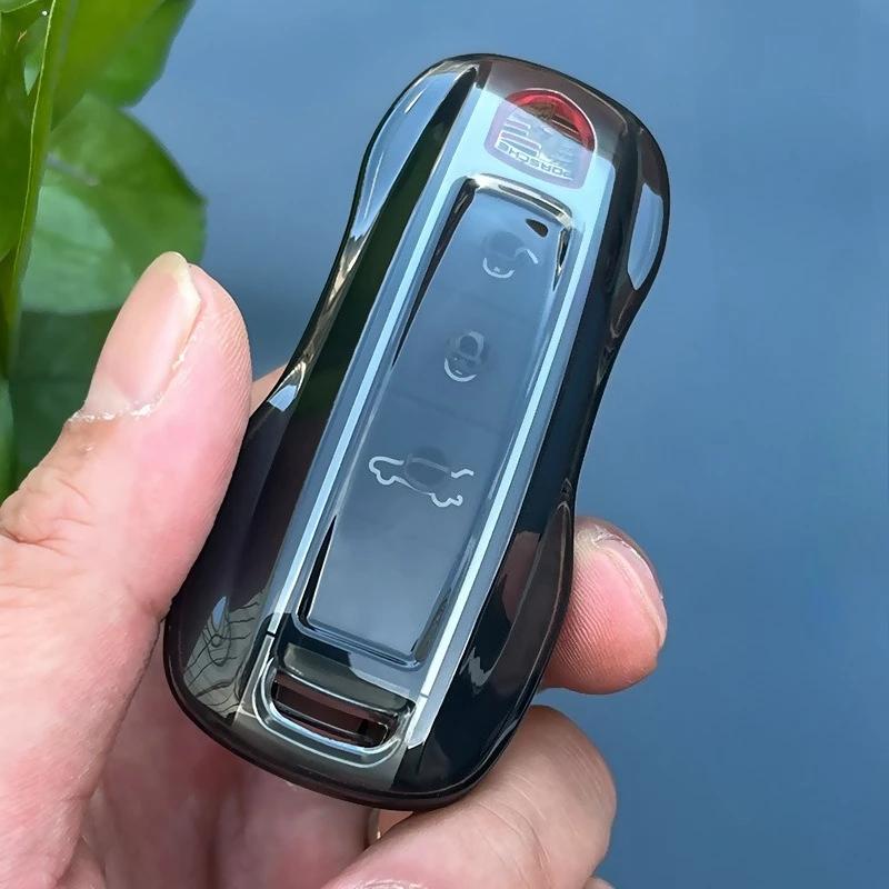 soft TPU Car Key Cover Case Protector for New Porsche Macan 718 Cayenne Paramela 911 Smart Remote Transparent shell Accessories