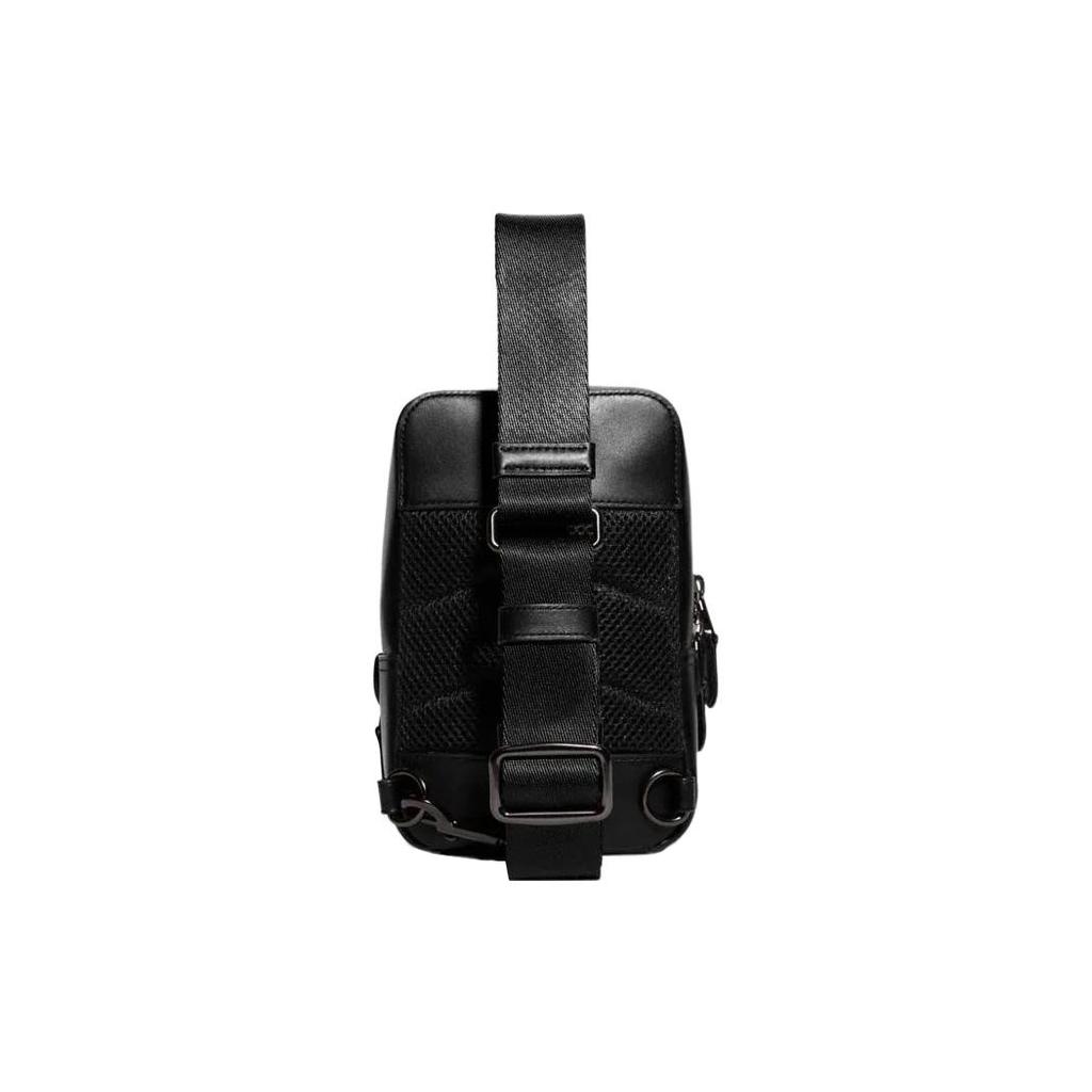 New COACH Gotham Elegant Calfskin With Coated Canvas One Shoulder Crossbody Sling Bags Mini Men's Black CC091-CHR
