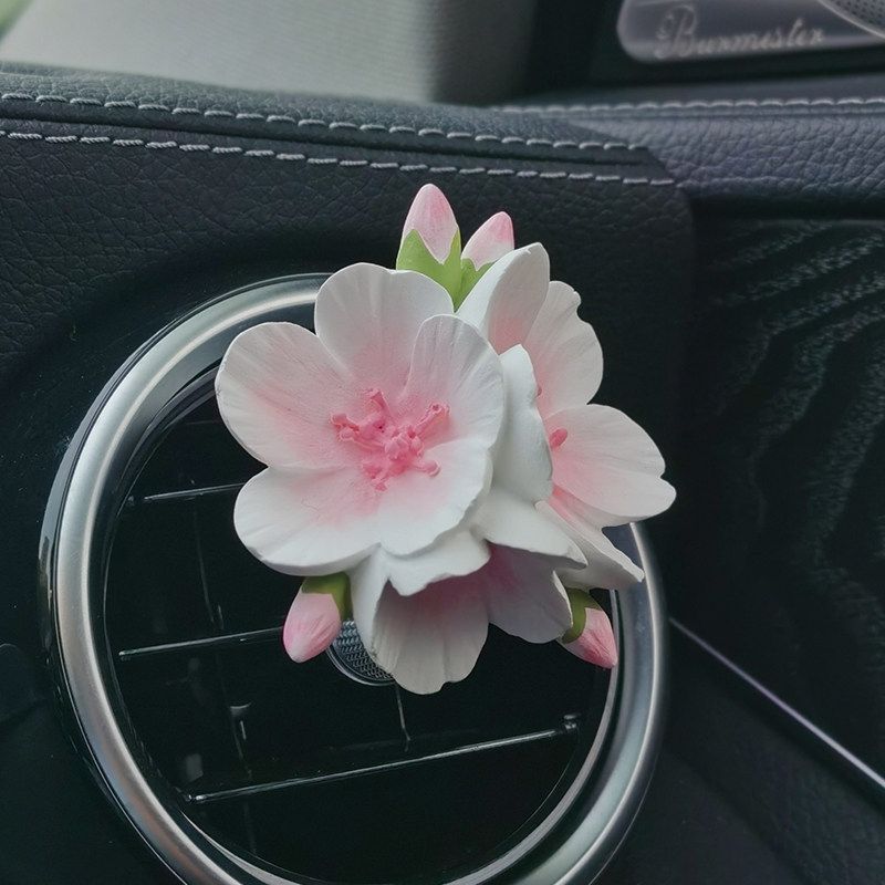 Diffuser with Delicate Fairy-Like Peach Blossom and Cherry Blossom Design for Air Conditioning Vent Decoration, Aroma Diffuser Stone, Gift for Women White Pink Peach Blossom Air Outlet