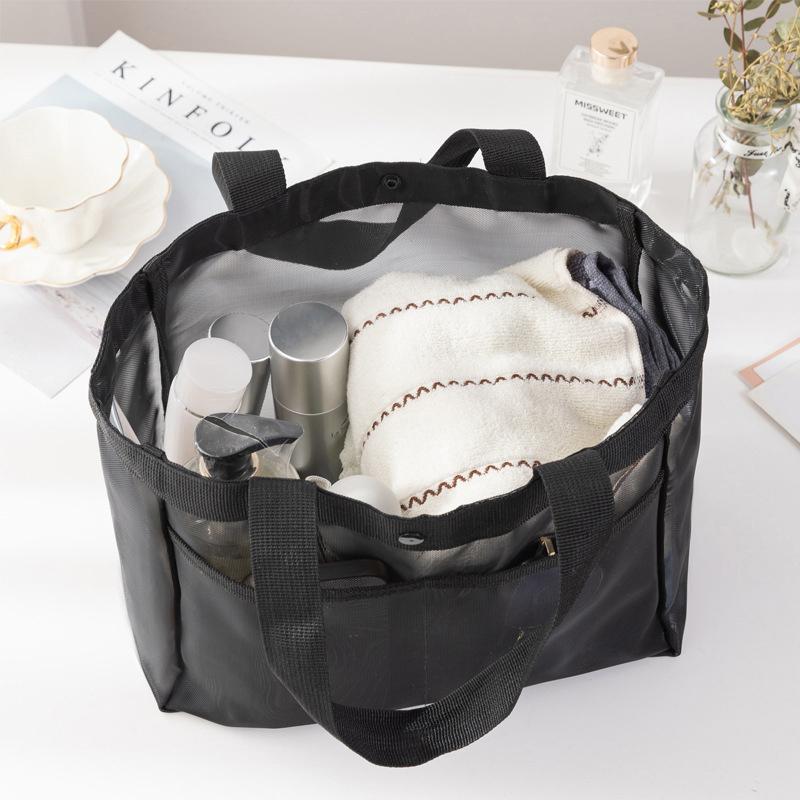 Women Tote Bag Shopping Bag Female Portable Large Capacity Beach Tote Mesh Storage Handbag