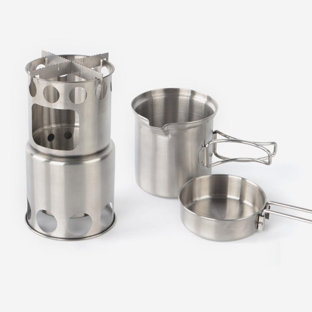 Windproof Stove Pot Set For Easy Operation And Durability High Temperature Resistant Stainless Steel