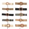 Plastic Buckle Waist Belt Aesthetic Braided Belt Decorative Waistband Wide Belt for Dress Elegant Weaving Waiststrap