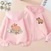 Funny Kids Capybara Zip Up Hoodie Children's Hoodie Zipper Children Capibara Sweatshirt Manga Clothes Kid Girl Boy Top Hoody