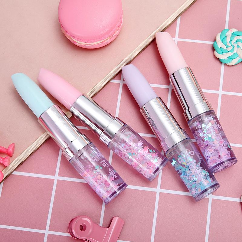 Lipstick Gel Pen 0.5mm Creative Cute Student Stationery Flow Sand Pen