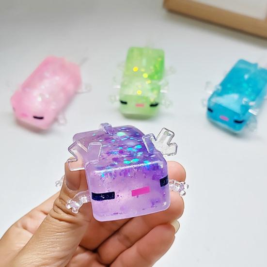 Klarer Salamander Würfel Quetschspielzeug Stressabbau Glitzer Salamander Zuckerball Sensorisches Spielzeug Dekompression Salamander Fidget Spielzeug