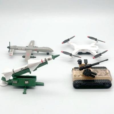 Domestic Digital Army Assembly Model Tank Rocket Unmanned Reconnaissance Aircraft Toy Model Ornament