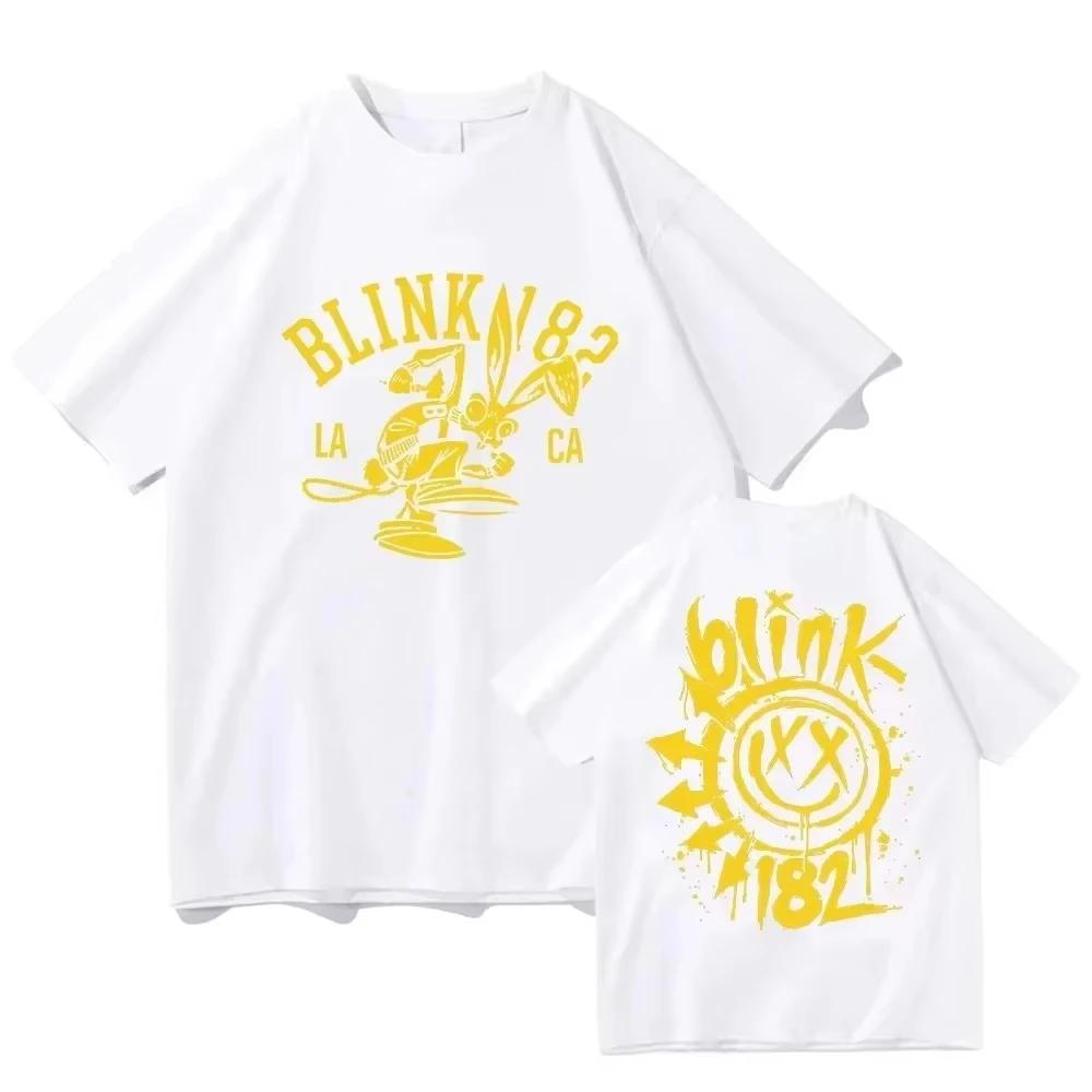 2026 New Blink 182 World Tour Fashion T-shirt Round Neck Follower Gifts for Men and Women Top Cotton T-shirt Blink 182 Tshirt