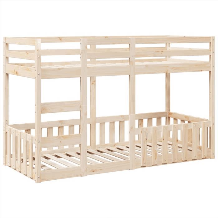 VidaXL Lit superposé 90x190 cm Bois de pin massif, cadre de lit superposé bas, meubles de chambre à coucher, cadre de lit 3308592