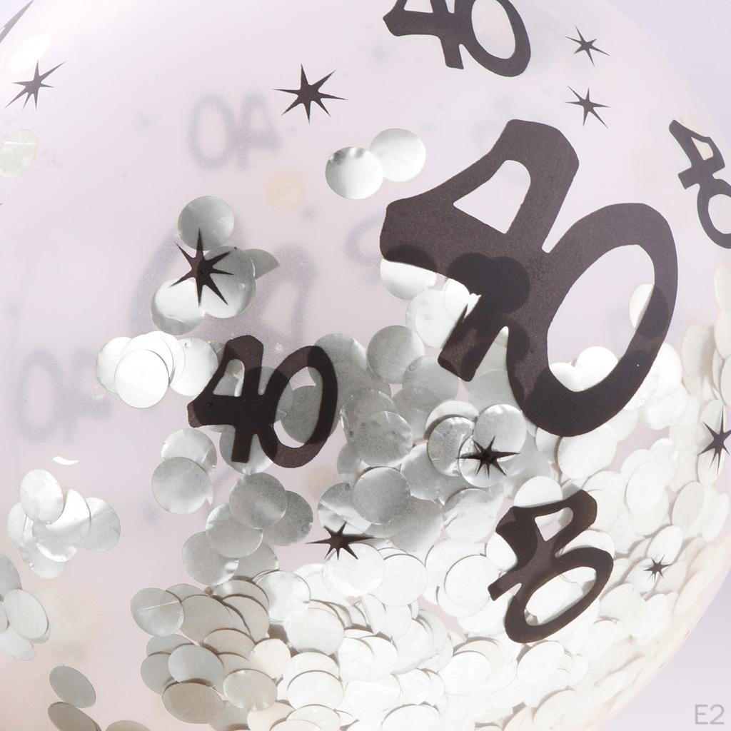 5 штук 12-дюймовые серебряные бумажные воздушные шары с конфетти на годовщину свадьбы 30th — фото 4