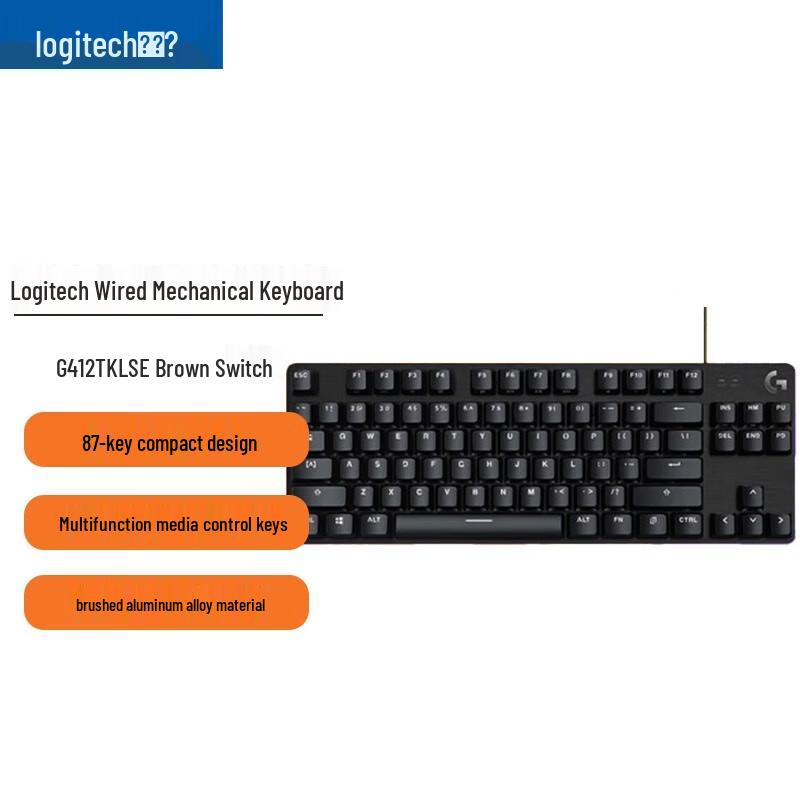 

Logitech G412 TKL SE Wired Mechanical Gaming Keyboard
