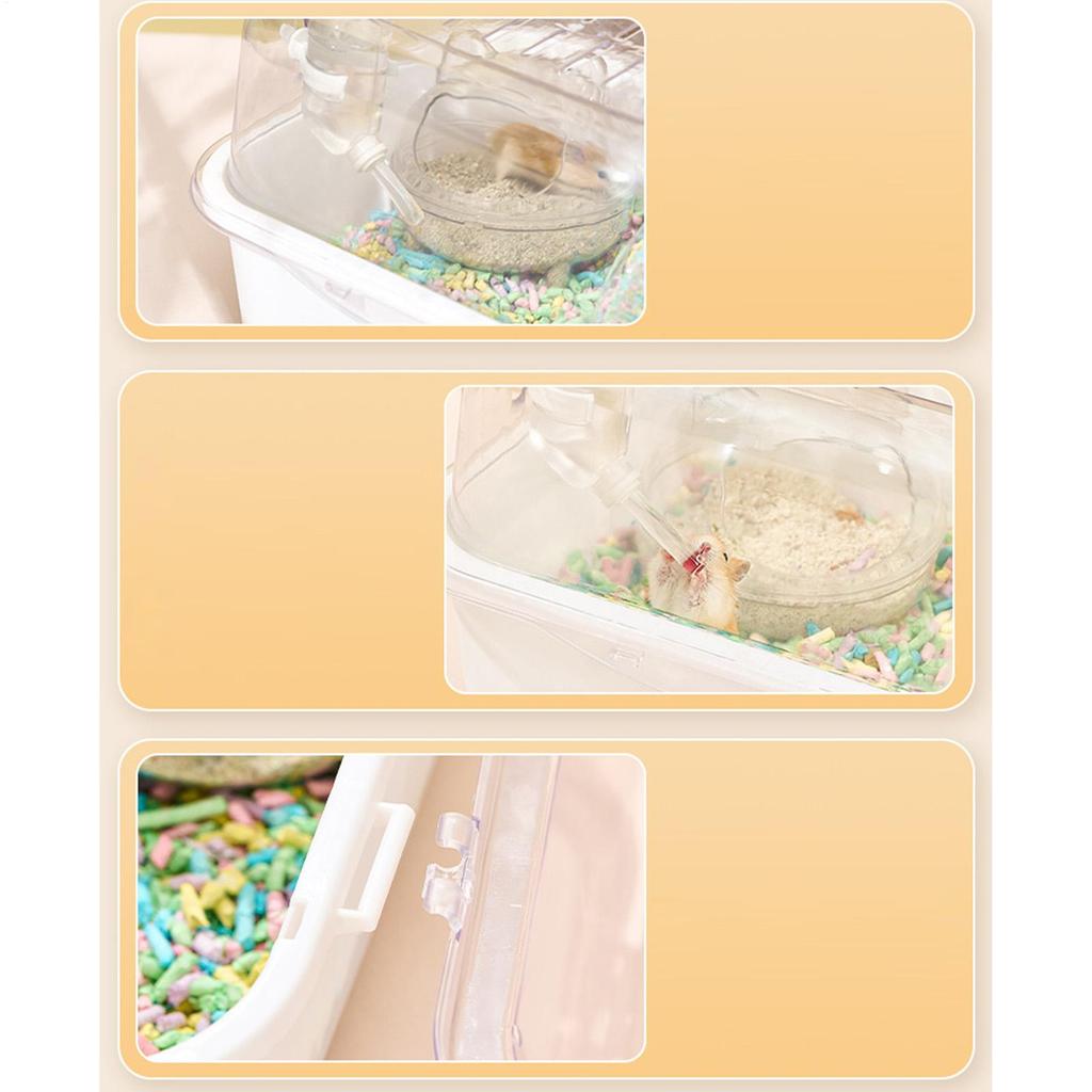 Hamster House Acrylic Hamster Cages Transparent Interactive Small Animal Habitat Enclosure for Mice Chinchillas Dwarf Indoor