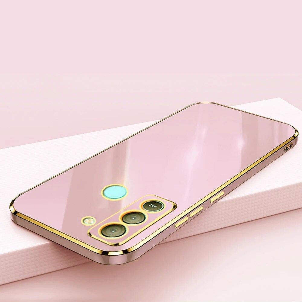 For Tecno Pop 5 LTE Case Tecno Pop 5 Pro Phone Case Luxury Square Plating  ShockProof Silicone Back Cover BD4 BD4i BD4a Cases