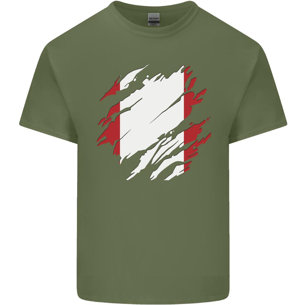 Torn Peru Flag Peruvian Day Football Unisexs Light Cotton TShirt