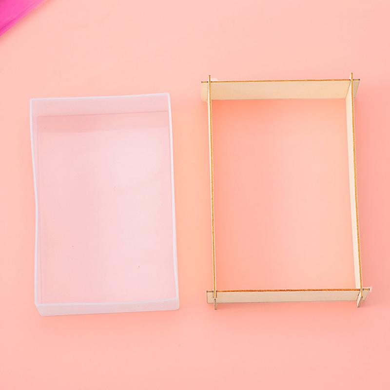 3PCS Base Dropper Mold Dried Flower Ornament Specimen Rectangular Base Box Silicone Mold