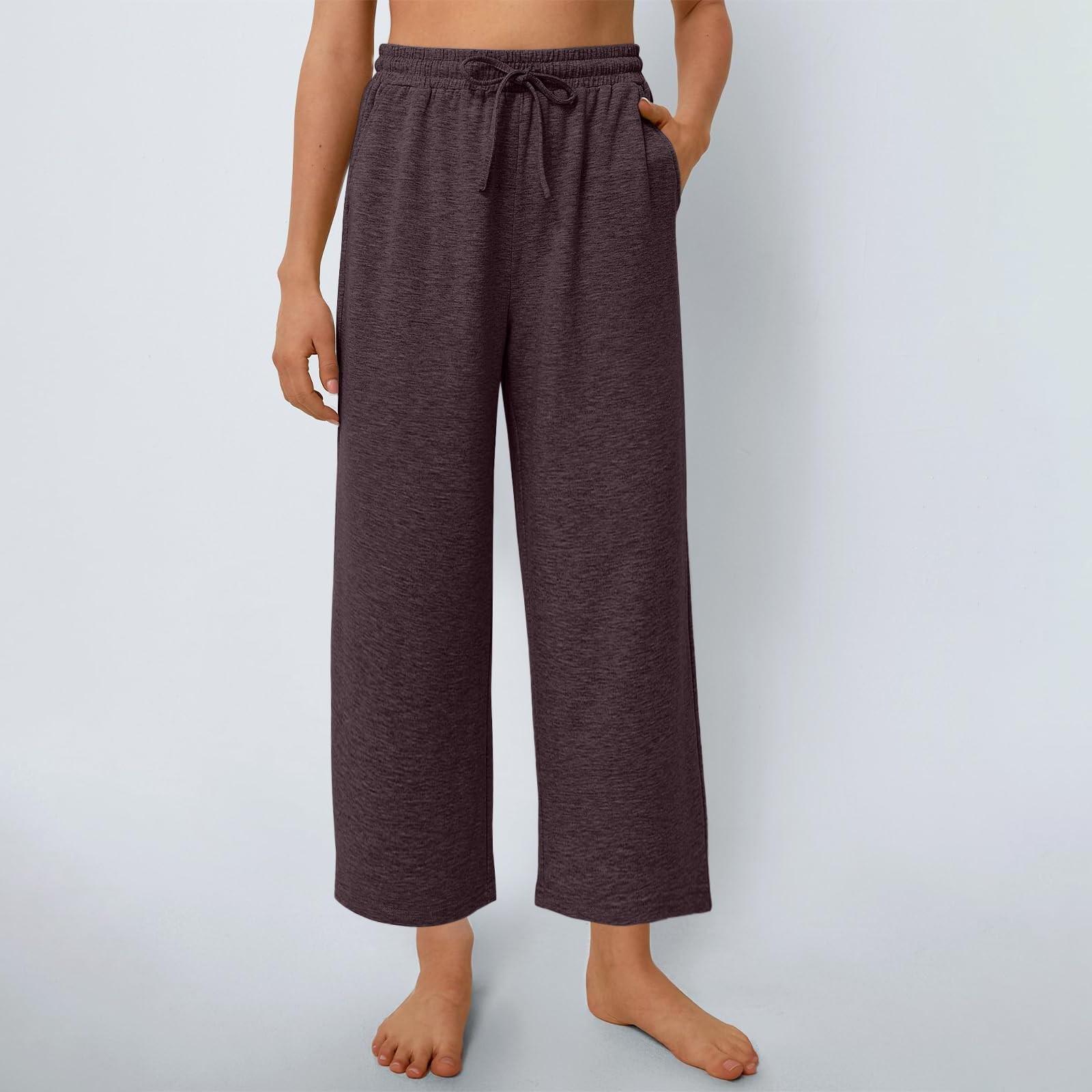 

Женские брюки, повседневные однотонные брюки с карманами, эластичный пояс, свободные прямые брюки XXL