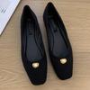 New Flats Women Shoes Elegant Square Toe Pearl Buckle Pumps Comfortable Loafers Soft Soles Slip-on Casual Shoes Lady Work Shoes