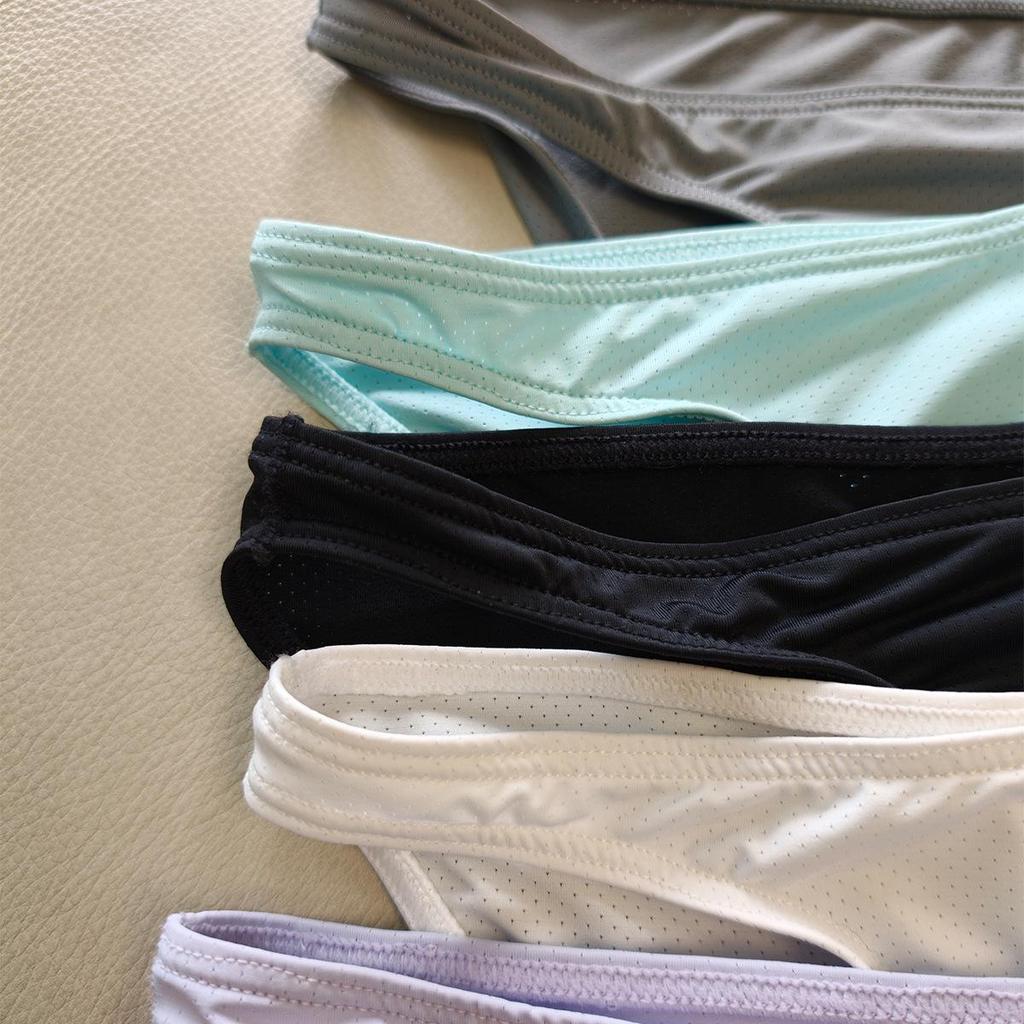 Men's Quick-Dry Mesh Briefs with Enhancing Pouch, Low-Rise, Breathable, Comfortable T-Back Underwear