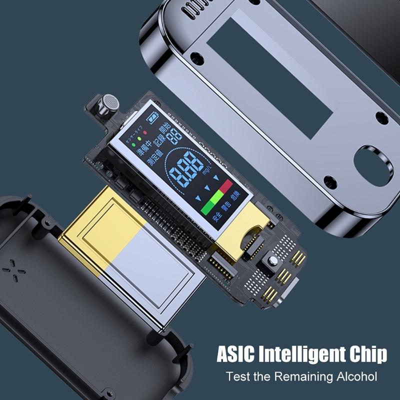 Üflemeli Alkol Test Cihazı Alkolmetre LCD Ekran Alkolmetre Taşınabilir Dedektör Sürüş İçin Hızlı Doğrulukta Yanıt
