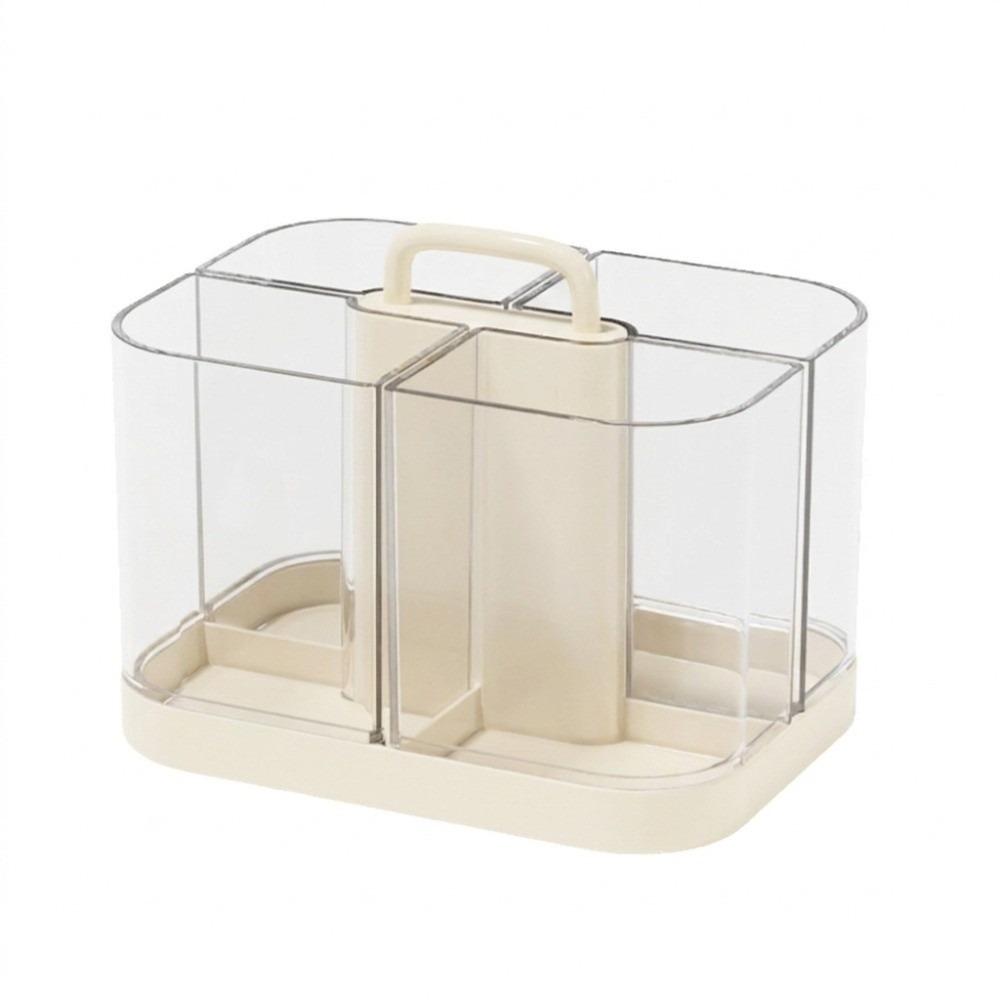 Stackable Clear Pen Holder Divided Pencil Organizer Stationery Organizer  Office Workers