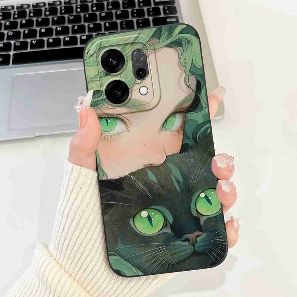 For Oppo Reno14 5G PLA110 Case Cute Rabbit Sunflower Soft Silicon Cover For Oppo Reno 14 CPH2737 6.59" Protective Cases Coque