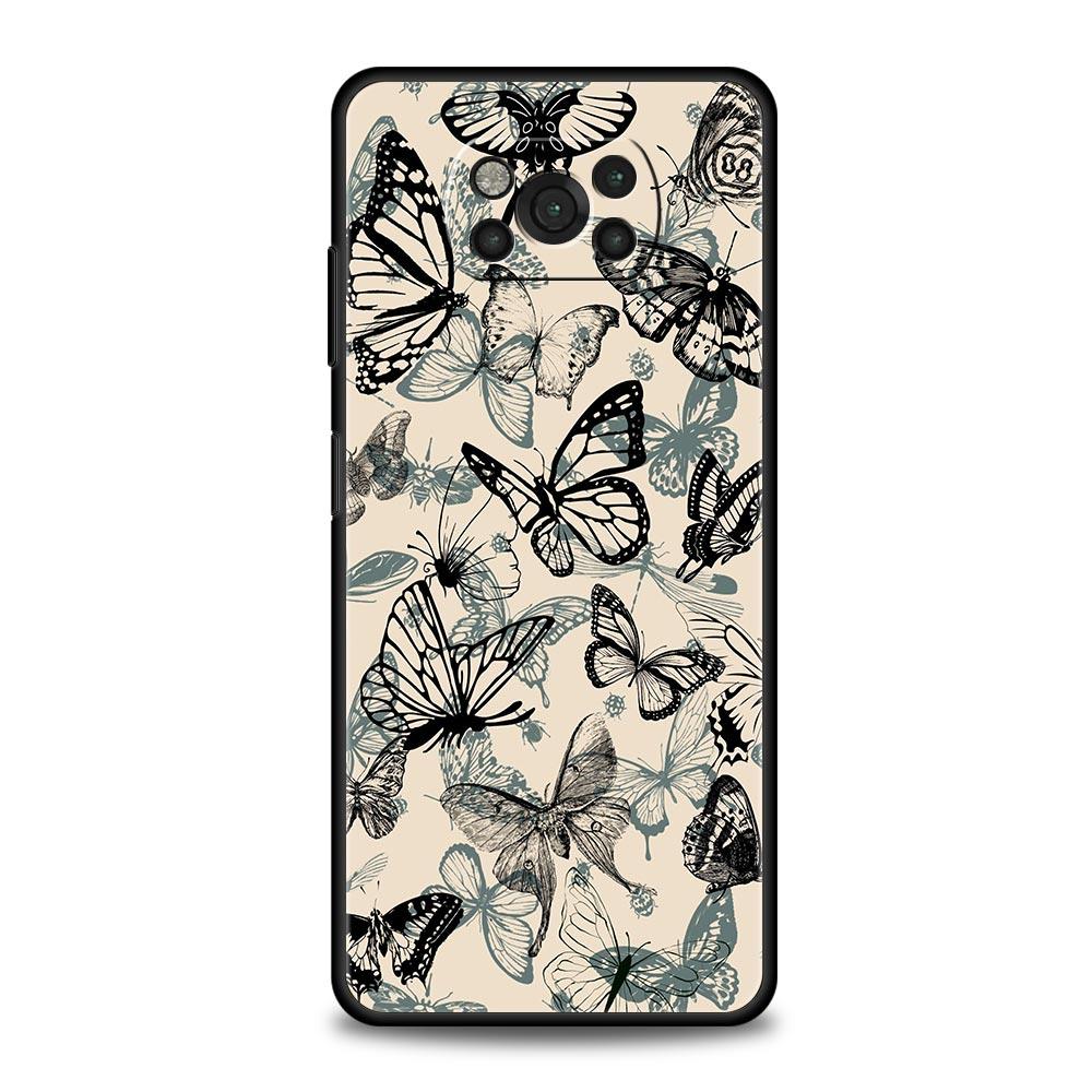 Fashionable Butterfly Flower Pattern Phone Case Cover  for Xiaomi Poco F7 Ultra F6 F5 F4 F3 X6 X5 X4 X3 NFC C51 C55 GT Soft TPU