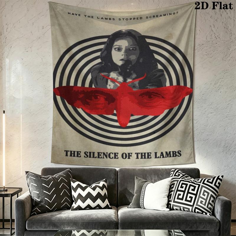 The Silence of the Lambs Wall Tapestry Aesthetic Wall Hanging Printed Fabric Blanket Decorative Tapestries for Bedroom Living Room Home Decor