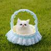 Simulation Cat Model Vivid Sounding Kitten Doll Lovely Miniature Figurine Decoration Faux Fur 3D Animal Figure Basket Model Car Ornament Craft Gift