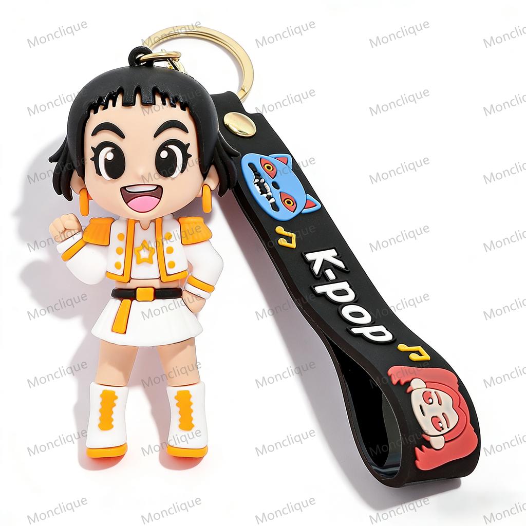 KPOP Demon Hunters Keychain Pendant Little Tiger Character PVC Figure Anime Theme Keyring For Kids Fans Gift Backpack Phone Bag