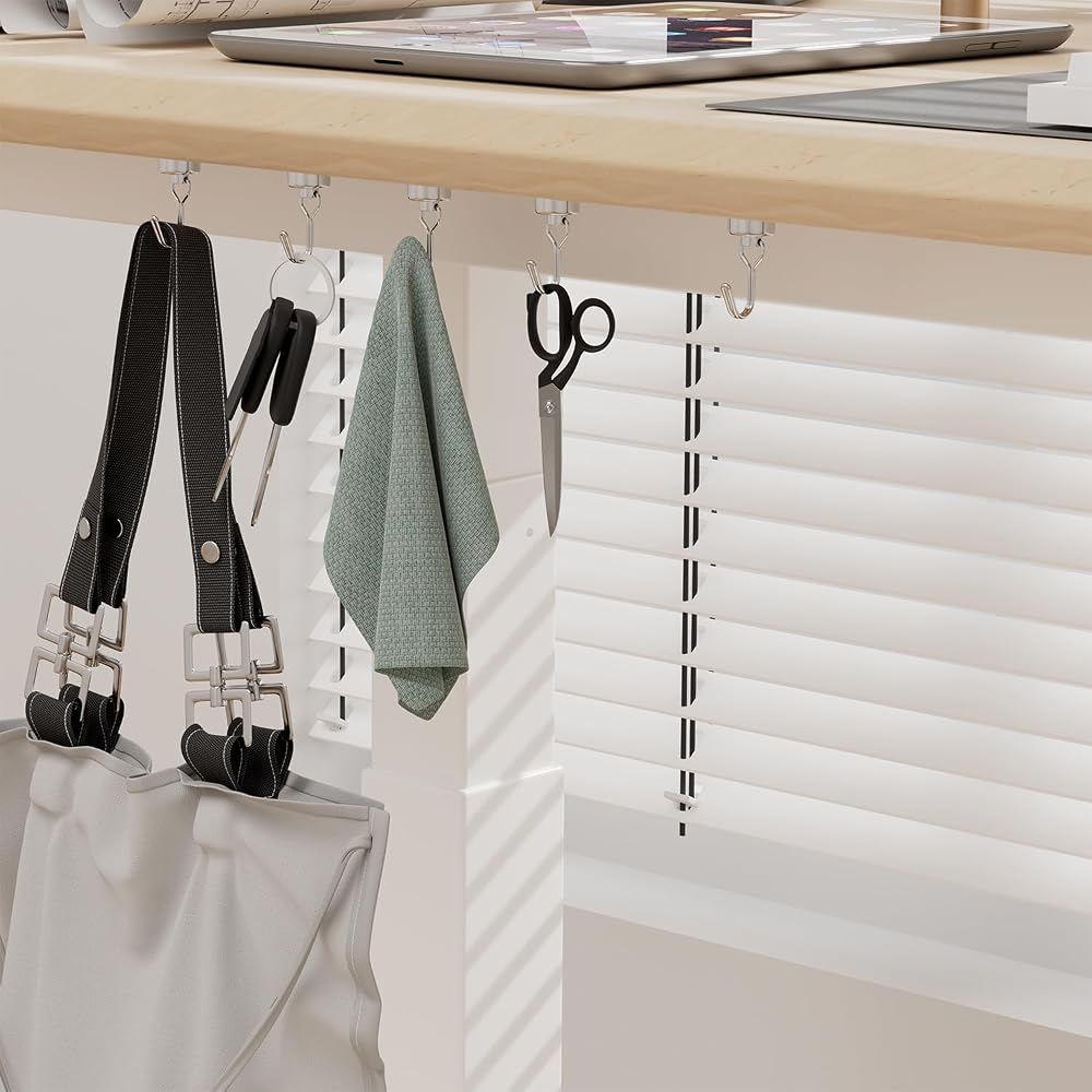 Homion Set of 4 Stainless Steel Magnetic Hooks 10kg Load Capacity 20mm Diameter for Bathroom and Storage