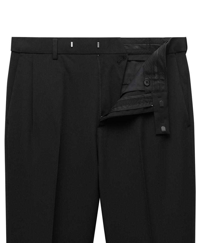 Musinsa Standard Lightweight Wide Hidden Banding Crop Slacks [Black]