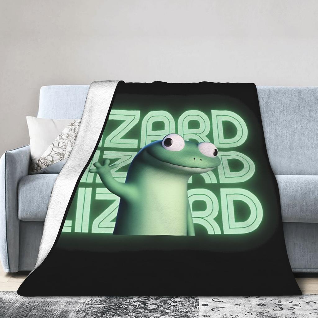Hoppers Glow Text Tom Lizard Meme Blankets Wool Funny Breathable Throw Blanket for Bedspread Spring Autumn,