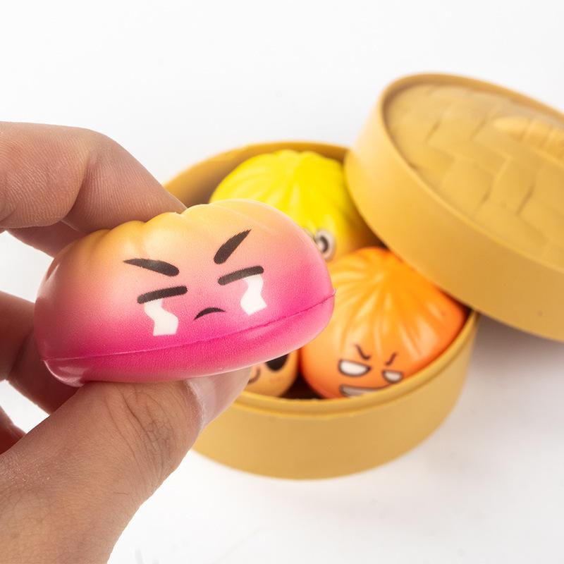 2026 Maltózový rohlík Squishy: Realistická parou vařená houska - antistresový míček, pomalu se vracející, Taba textura, Estetická kancelářská senzorická hračka