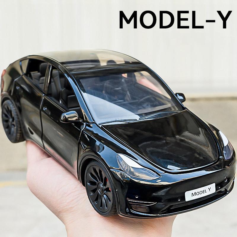 1:24 Modello Y Premium Crossover Elettrico Lega Modellino Diecast Auto Casa Trendy & Ornamento da Tavolo Regali di Compleanno Per Amico