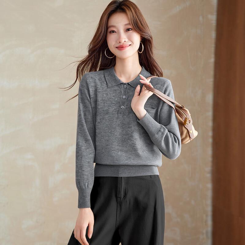 Srcr Women's Fine Merino Wool Knit Polo Top