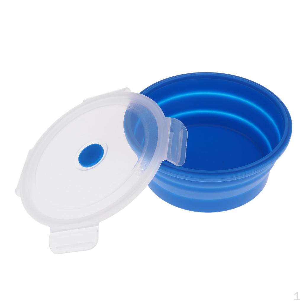 Lid, Silicone Folding Storage Container for Camping Picnic, Microwave & Freezer