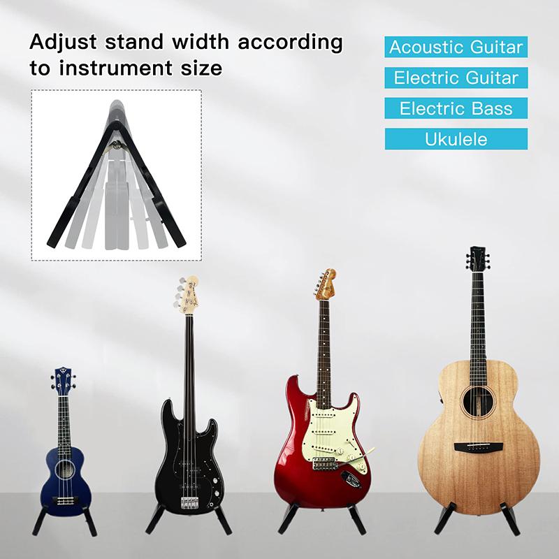 Katlanabilir A-Çerçeveli Enstrüman Standı - Mükemmel Kaymaz Stabilite, Tüm Boyutlardaki Akustik ve Elektrik Gitarlar İçin Taşınabilir ABS Stand