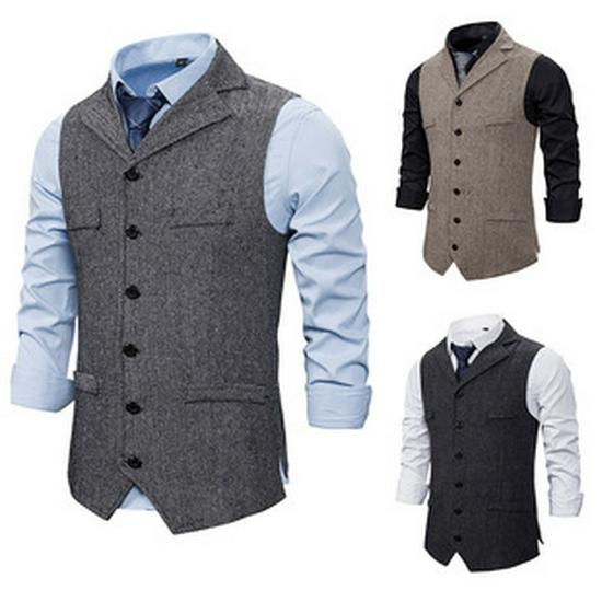 Men's Summer Plaid Business Vest - Sleeveless European Style Jacket