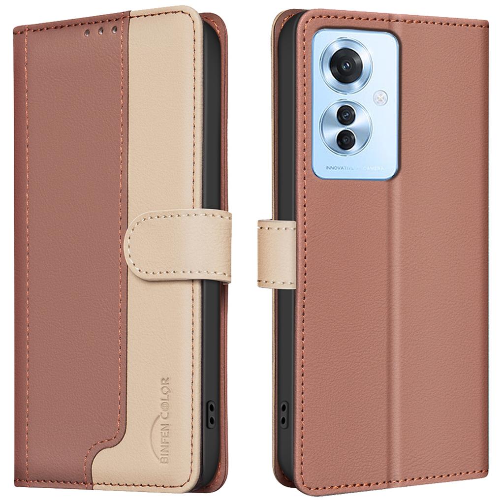 For Oppo Reno11 F 5G Case Splicing Color PU Leather Phone Cover